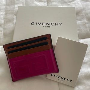 Givenchy Leather Pink Emblem Cardholder Wallet